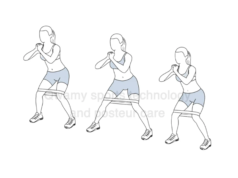 تمرين (المشي الجانبي بشريط المقاومة –  Monster Walk -  Lateral Band Walk)